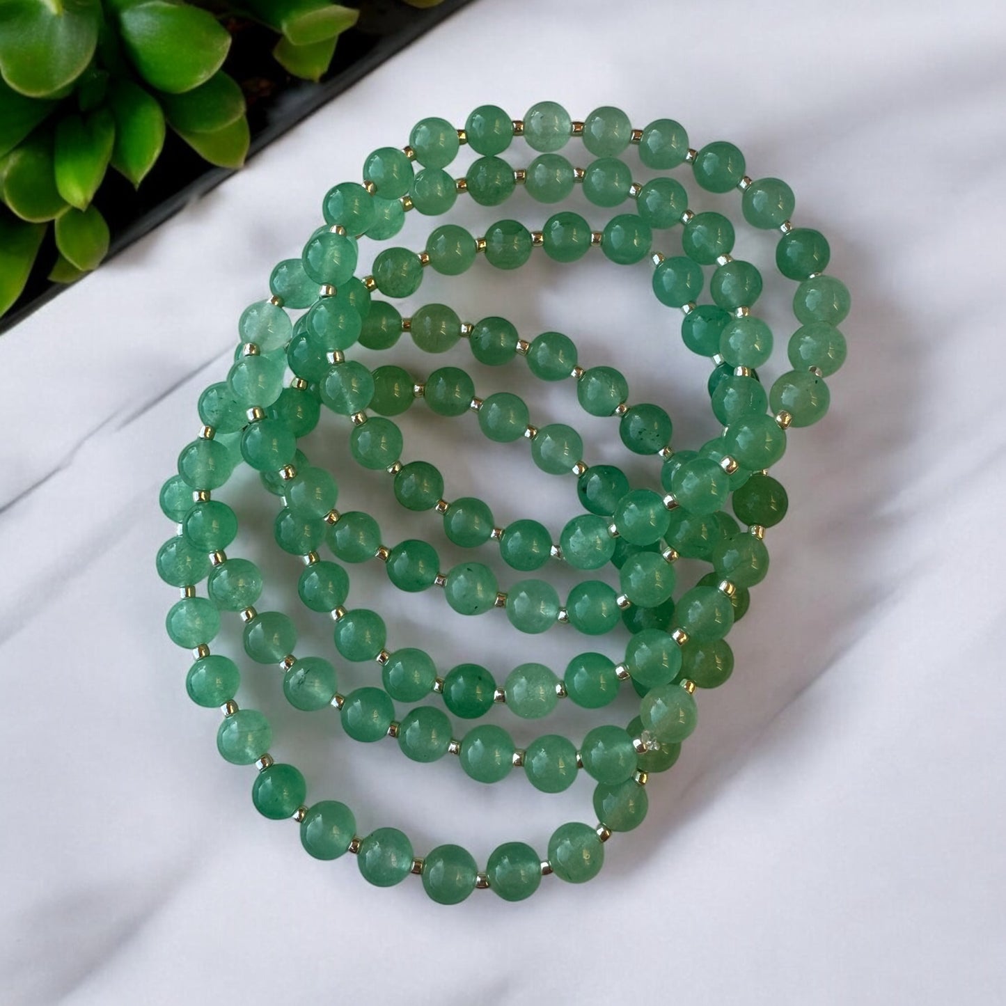 Green Aventurine 6mm Beaded Stretch Bracelet